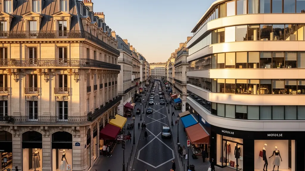 Vista aérea comparativa de las calles comerciales Serrano y Paseo de Gracia