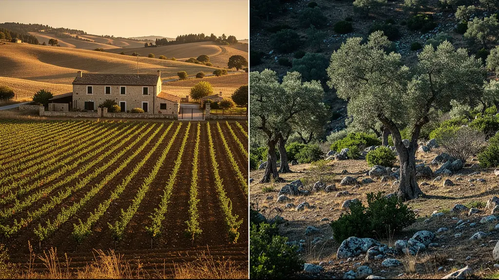 Comparación visual entre suelo rústico común y protegido en Andalucía