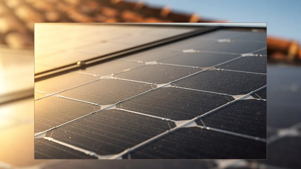 Vista aérea de azotea con instalación de paneles solares en edificio residencial