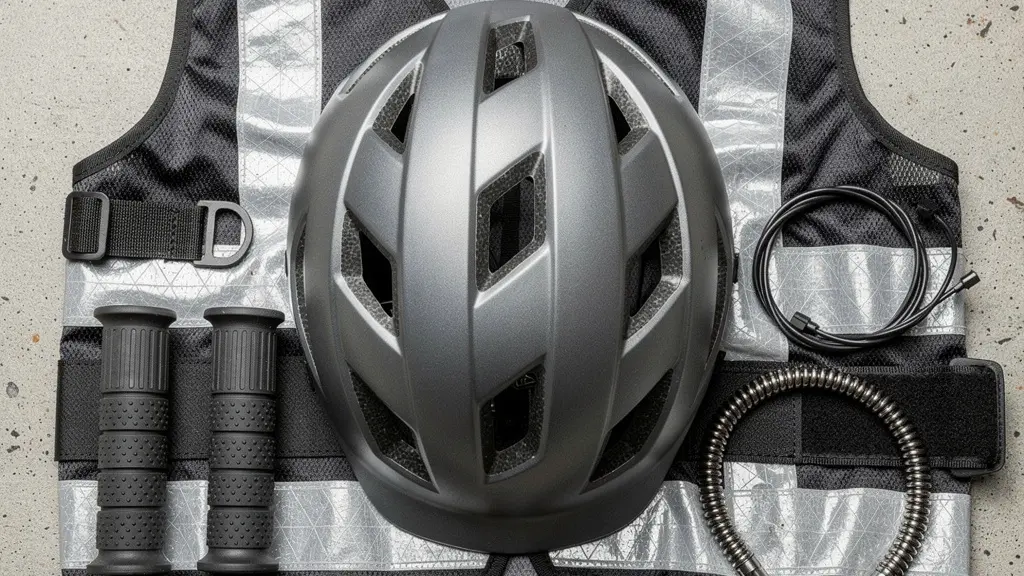 Kit de seguridad para patinete eléctrico con casco y elementos reflectantes